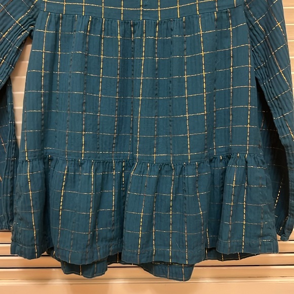 Cat & Jack Gold Metallic Thread Top in Forest Green, Size XL (14-16), EUC - Picture 12 of 15
